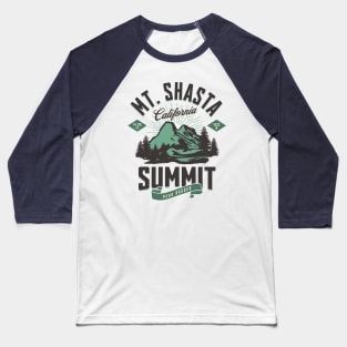 Mt Shasta California Summit Peak Bagger Baseball T-Shirt